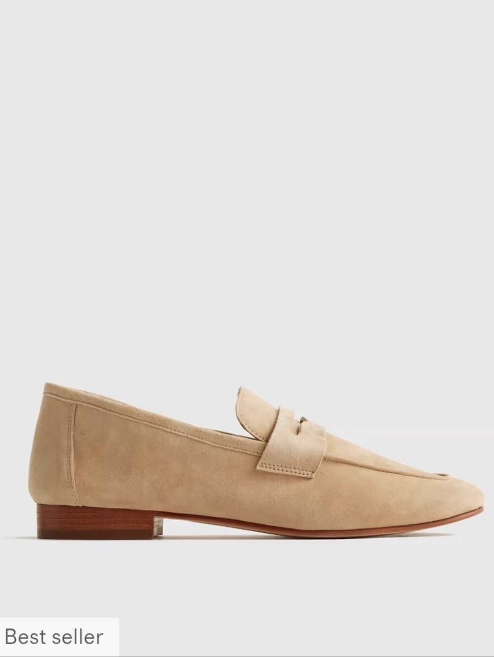 Quince Beige Suede Penny Loafers